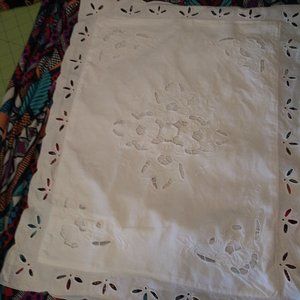 1733 Two White Cotton Throw Pillow Shames